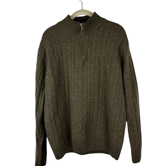 Daniele Blasi Wool blend 1/4 zip Men’s Sweater Brown Size L Preppy Collegiate - Picture 1 of 10